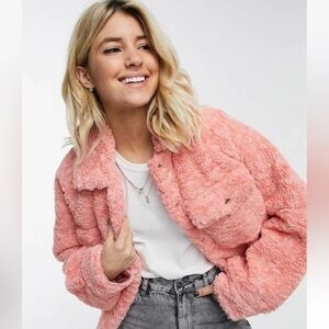 Free People We The Free Coral Teddy Jacket, Size S